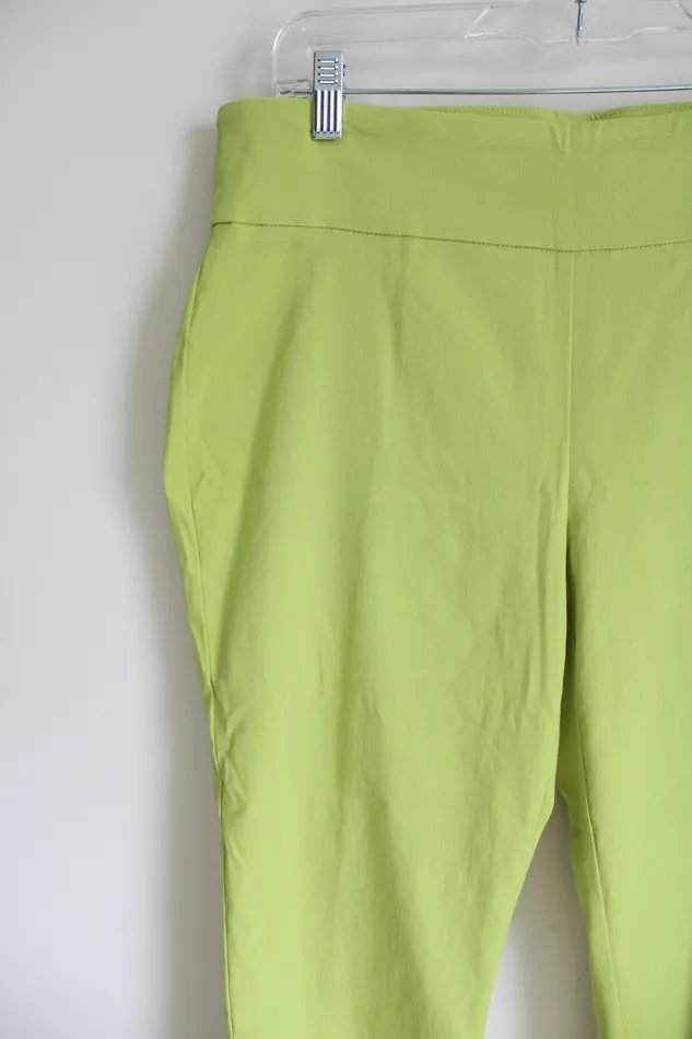 Roz Ali Neon Green Stretch Capri Pant 14 Petite Roz Ali Earrings