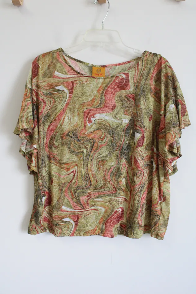 Ruby Rd Earrings Ruby Rd Green Orange Red Patterned Top XL