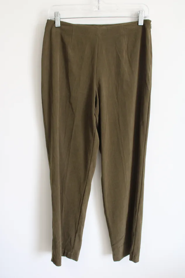 Sag Harbor Olive Green Trouser Sueded Pants 8 Petite Sag Harbor Earrings