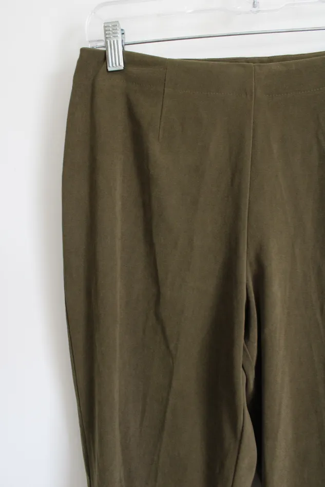 Sag Harbor Olive Green Trouser Sueded Pants 8 Petite Sag Harbor Earrings