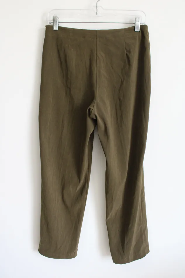 Sag Harbor Olive Green Trouser Sueded Pants 8 Petite Sag Harbor Earrings