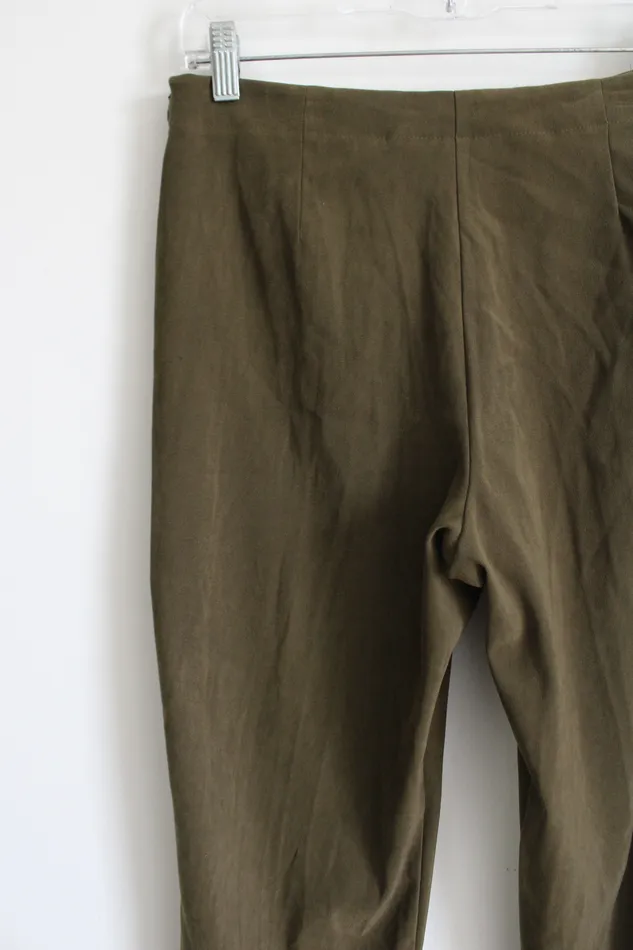Sag Harbor Olive Green Trouser Sueded Pants 8 Petite Sag Harbor Earrings