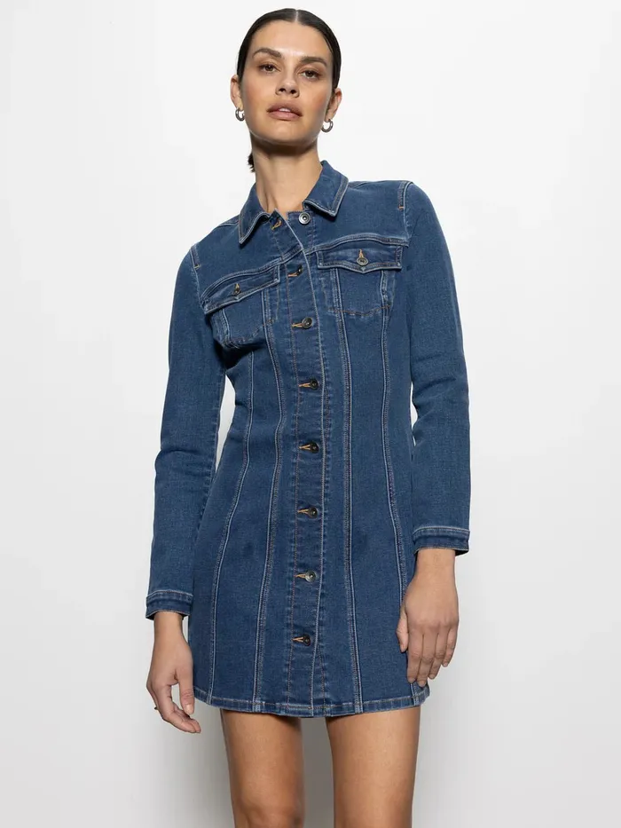 Sanctuary Sculpted Denim Mini Dress Sanctuary Clothing LLC Earrings