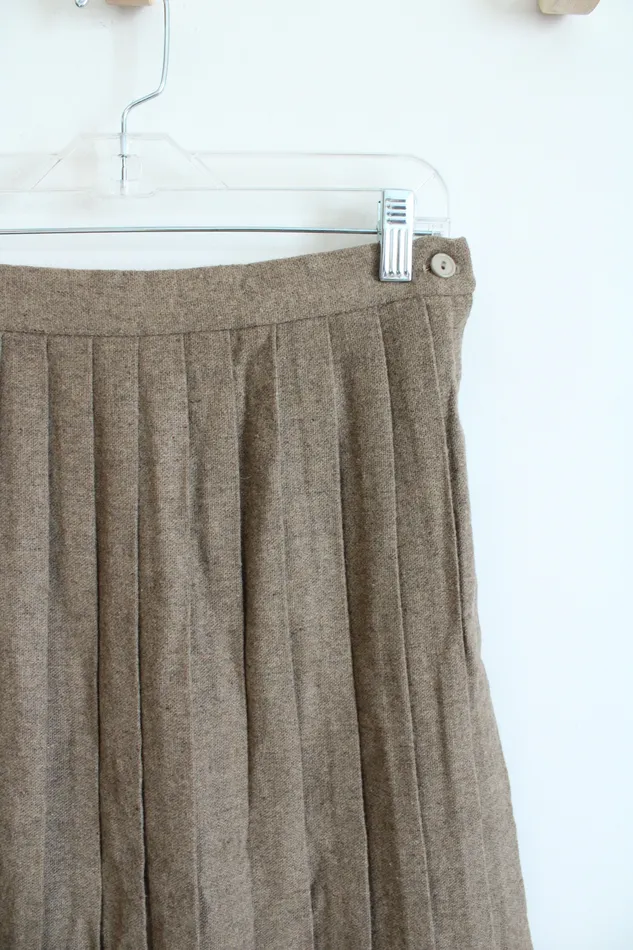 Sears Earrings Sears Bazaar Brown Striped Pleated Skirt 11