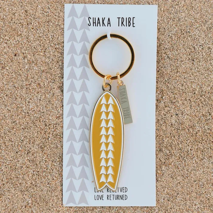 Shaka Tribe Sufboard Keychain Yellow SHAKATRIBE Earrings