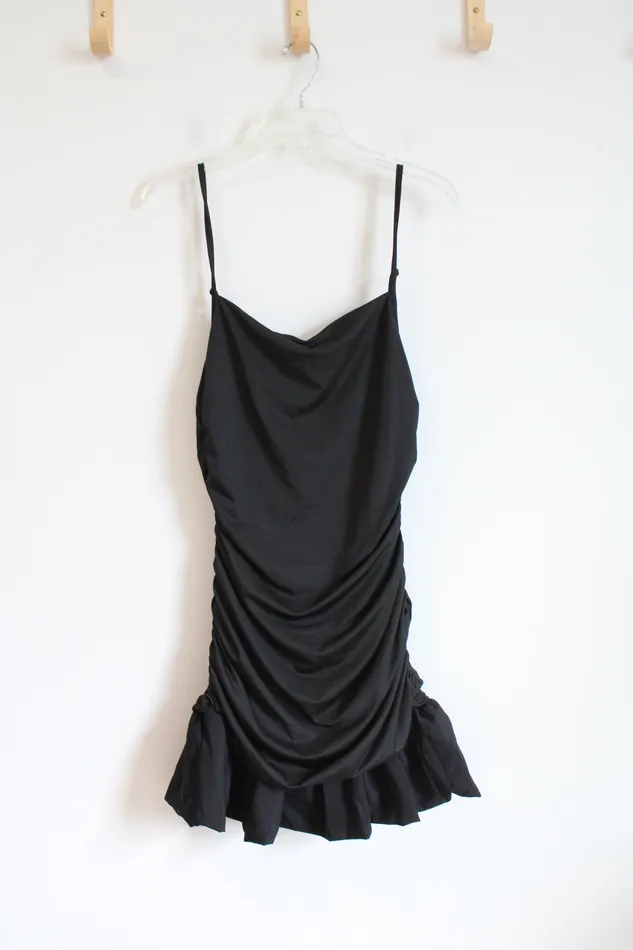 Shein Black Spaghetti Strap Ruffle Dress M 6 Shein Rings