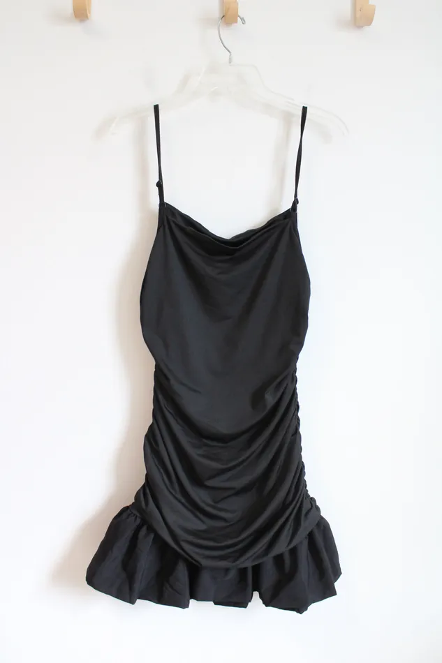 Shein Black Spaghetti Strap Ruffle Dress M 6 Shein Rings
