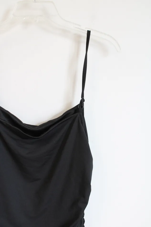 Shein Black Spaghetti Strap Ruffle Dress M 6 Shein Rings