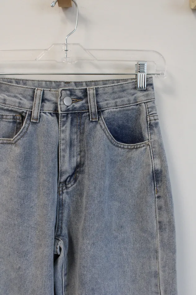 Shein Light Wash Ripped Petite Jeans XXS Shein Necklaces