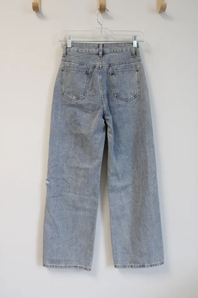 Shein Light Wash Ripped Petite Jeans XXS Shein Necklaces