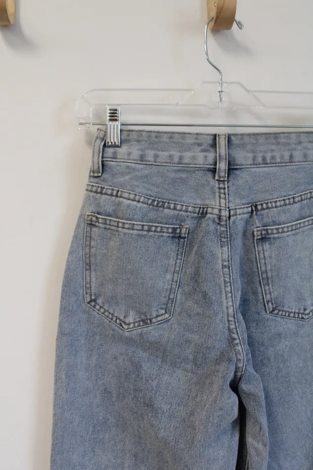 Shein Light Wash Ripped Petite Jeans XXS Shein Necklaces