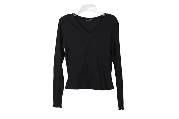 Shein Ribbed Long Sleeved Top M Shein Earrings