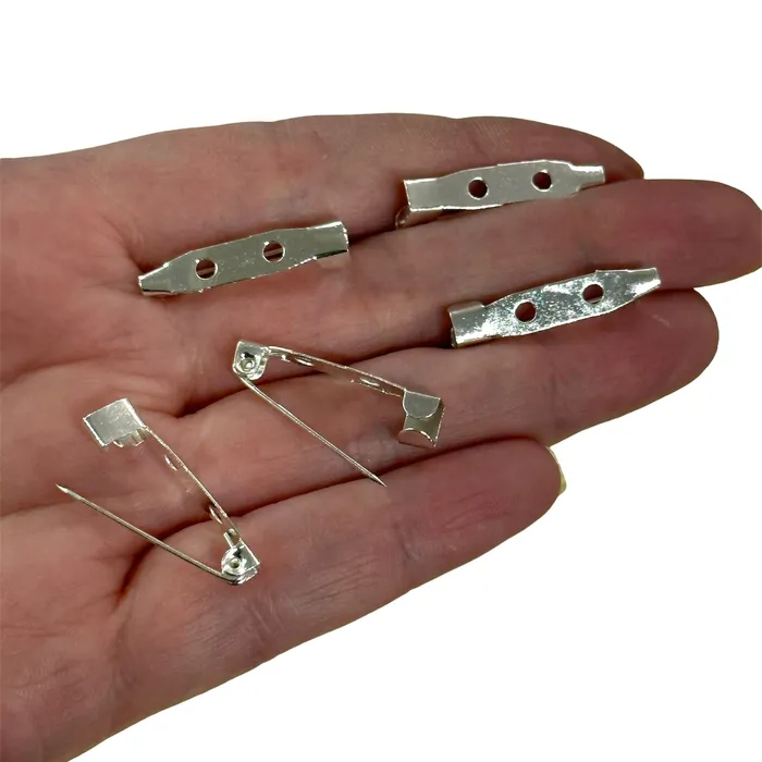 Silver Plated 25mm Brooch Pin Backs 5 pcs in a pack Peppy Beads Earrings