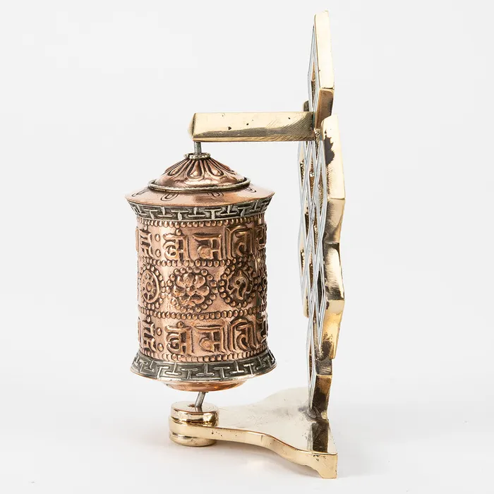 Small Buddhist Prayer Wheel with Eternal Knot Nirvana Mala Necklaces