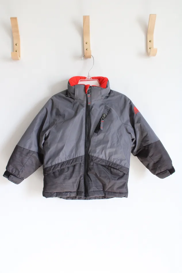 Snozu Red Fleece Lined Gray Winter Coat 2T Snozu Earrings