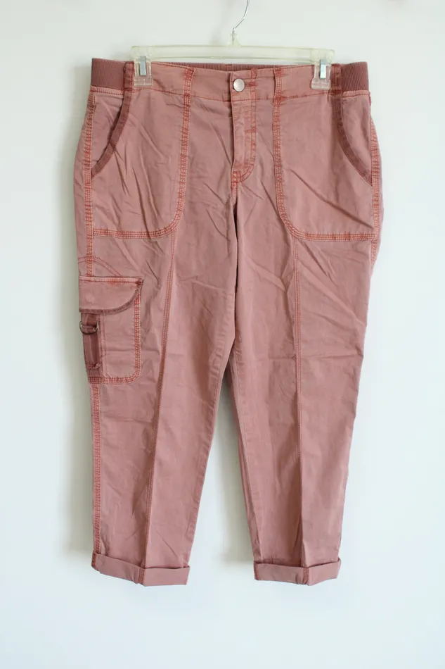 Sonoma Earrings Sonoma Dusty Pink Cuffed Cargo Capri Pants 10