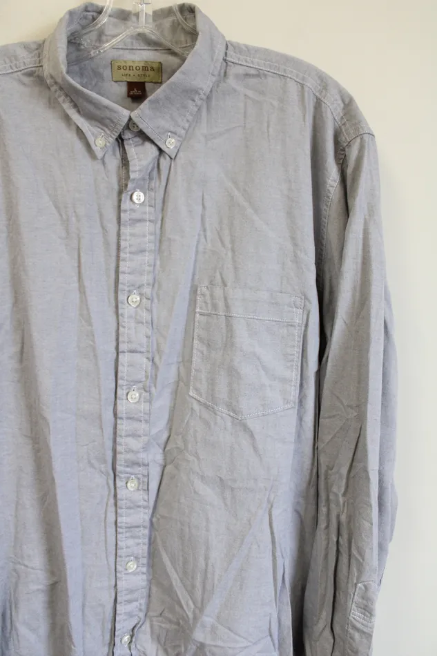 Sonoma Sonoma Light Gray Button Down Shirt L Necklaces