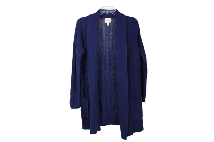 St Johns Bay Blue Knit Cardigan M St Johns Bay Rings