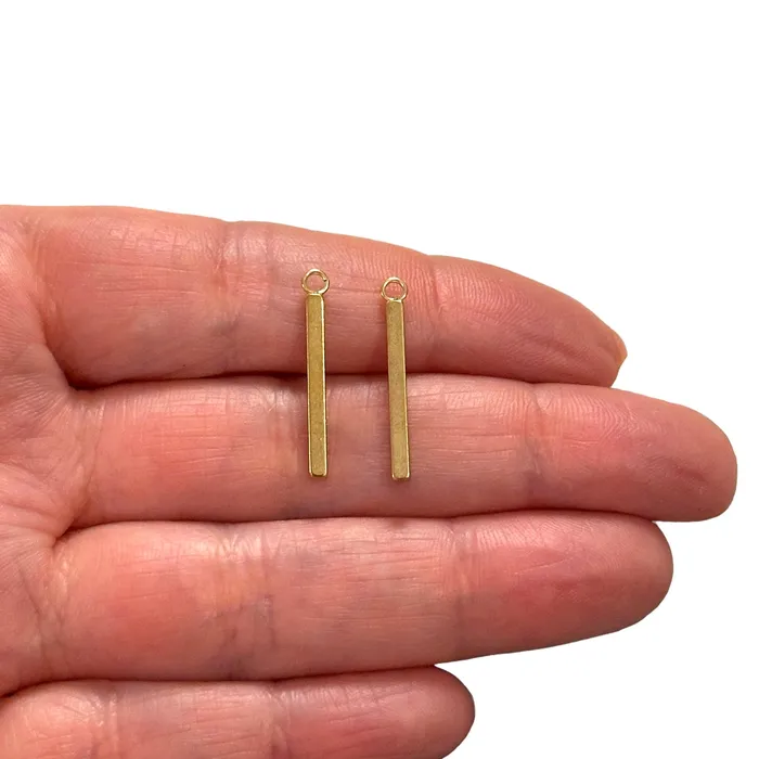 Stainless Steel 24Kt Gold Plated 20mm Stick Charms 2 pcs in a pack Peppy Beads Earrings Stainless Steel 24Kt Gold Plated 20mm Stick Charms 2 pcs in a pack Peppy Beads Earrings