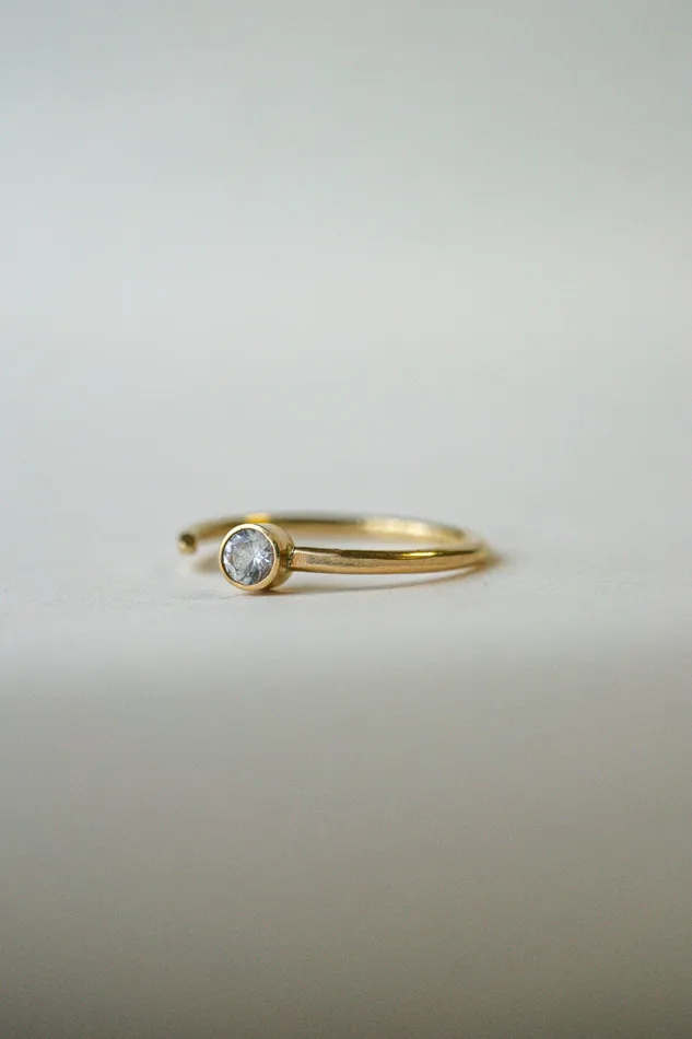 Sterling Silver Gemstone Cuff Ring Size 6 Foe Dear Rings