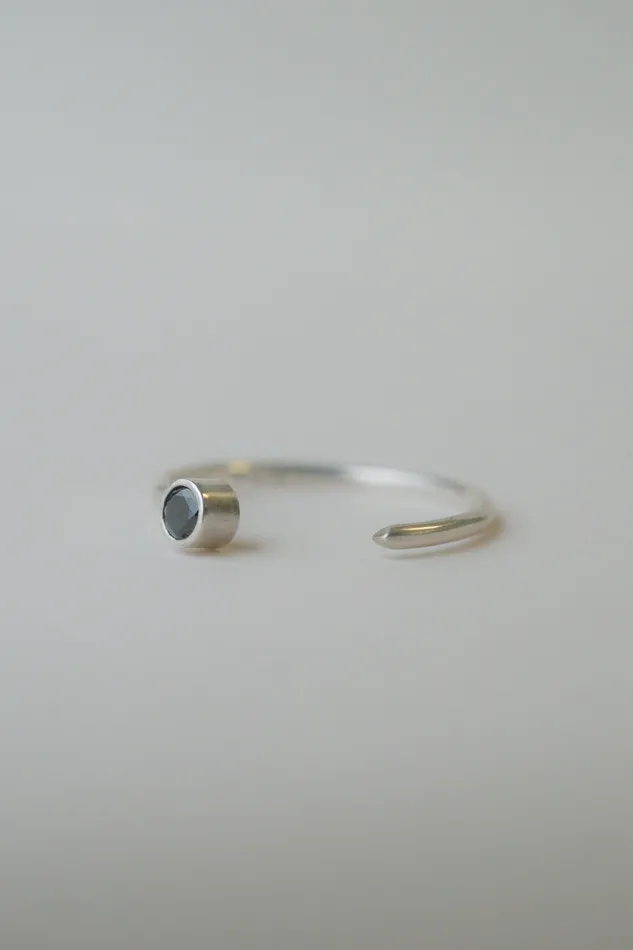 Sterling Silver Gemstone Cuff Ring Size 6 Foe Dear Rings