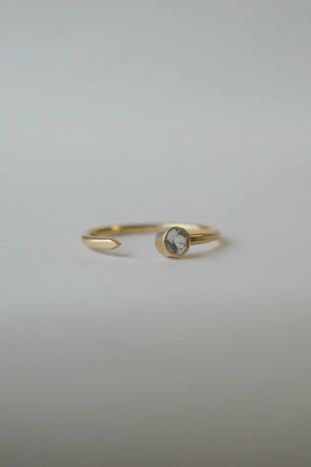 Sterling Silver Gemstone Cuff Ring Size 6 Foe Dear Rings