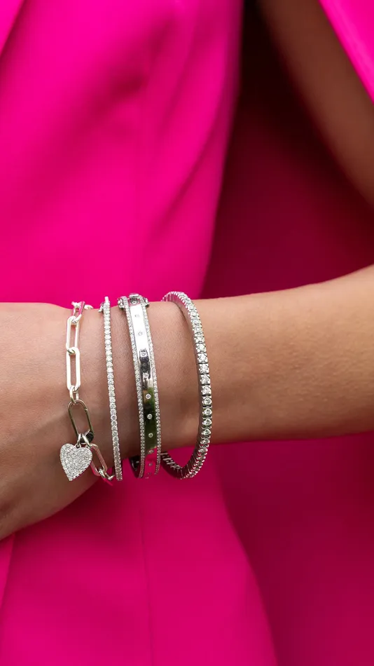 Sterling Silver Paperclip Small Clasp Bracelet RACHEL LYNN CHICAGO Bracelets