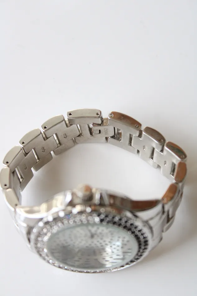 Studio I Watches Studio I Time Crystal Embedded Silver Analog Watch
