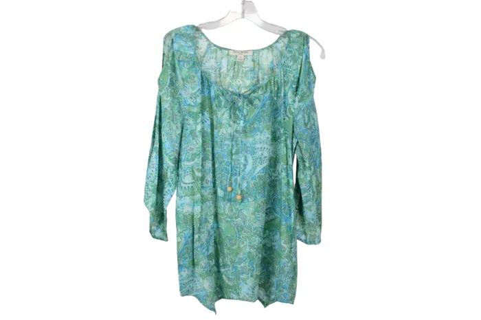 Studio Works Rings Studio Works Blue Green Blouse M Petite
