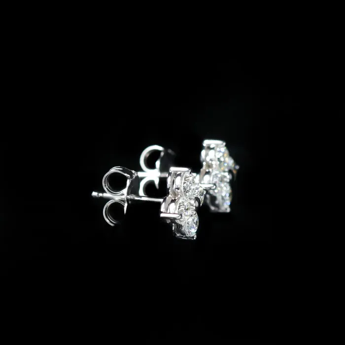 Stuller Earrings 14K White Gold 079 CTW Diamond Quatrefoil Stud Earrings