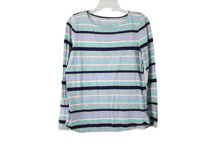 Talbots Blue Gray Striped Shirt S Talbots Rings