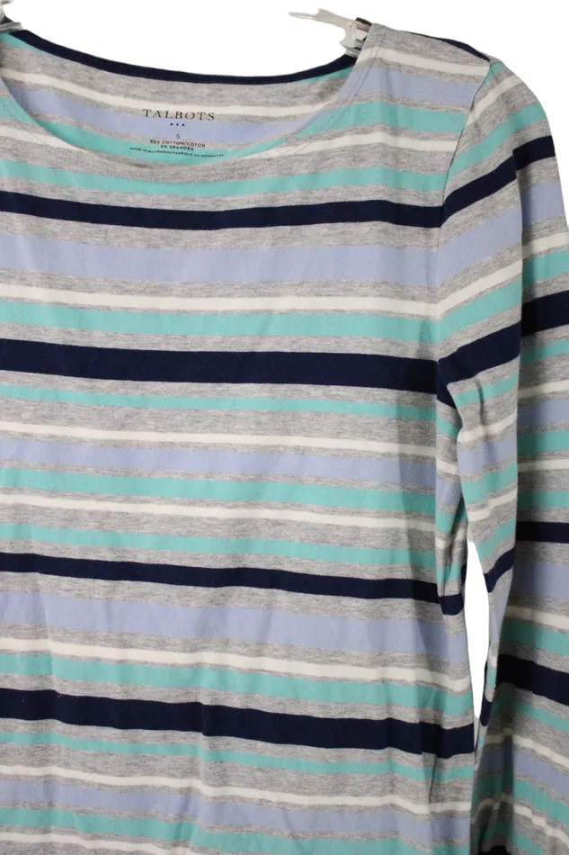 Talbots Blue Gray Striped Shirt S Talbots Rings