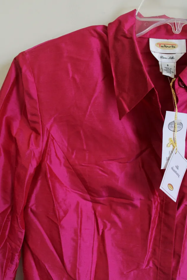 Talbots Earrings NEW Talbots Silk Hot Pink Top 8