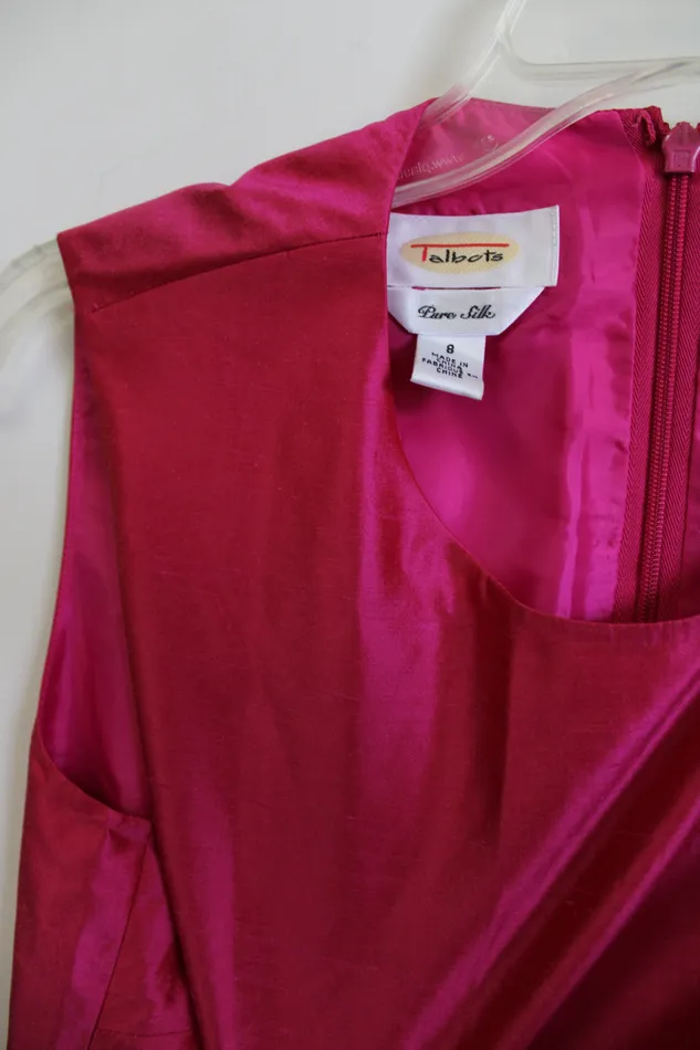 Talbots Earrings Talbots Hot Pink Silk Dress 8