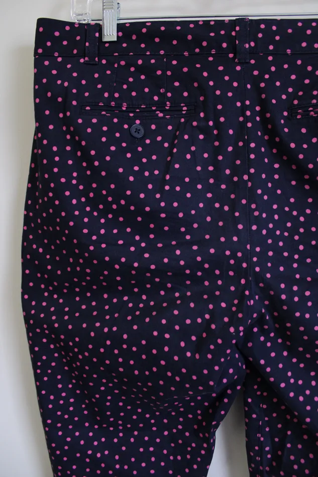 Talbots Rings Talbots Weekend Chino Dark Navy Blue Pink Polka Dot Pant 10