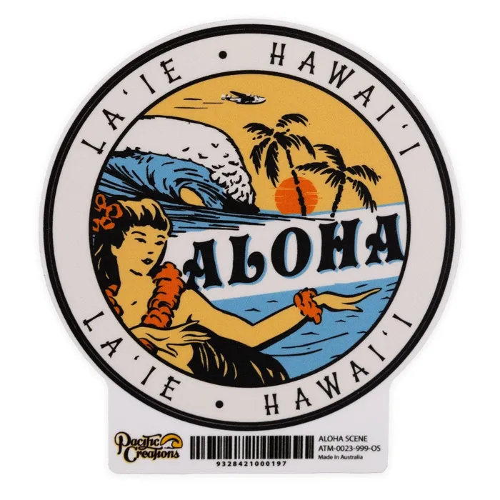TANKSTREAM Earrings Pacific Creations Aloha Scene Vinyl Sticker