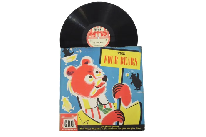 The Four Bears Childrens Record Guild Record Jubilee Thrift Earrings
