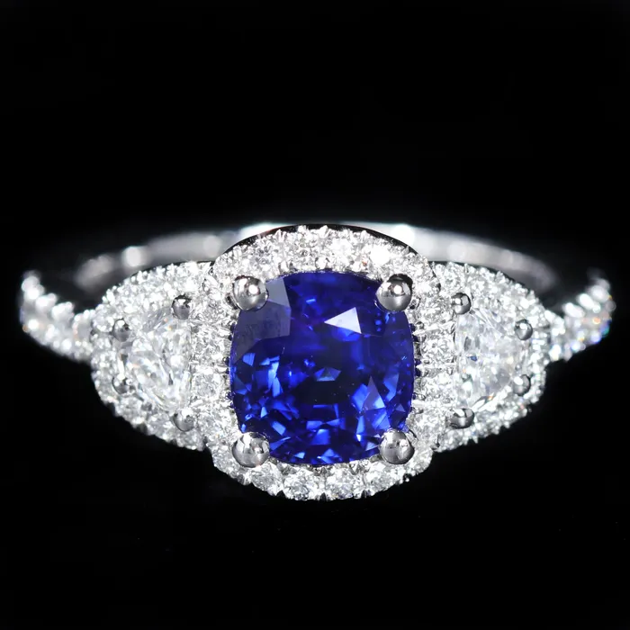 The Gem House Rings Platinum 205 Carat Sapphire and Diamond Ring