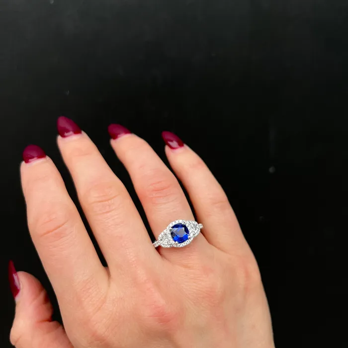 The Gem House Rings Platinum 205 Carat Sapphire and Diamond Ring