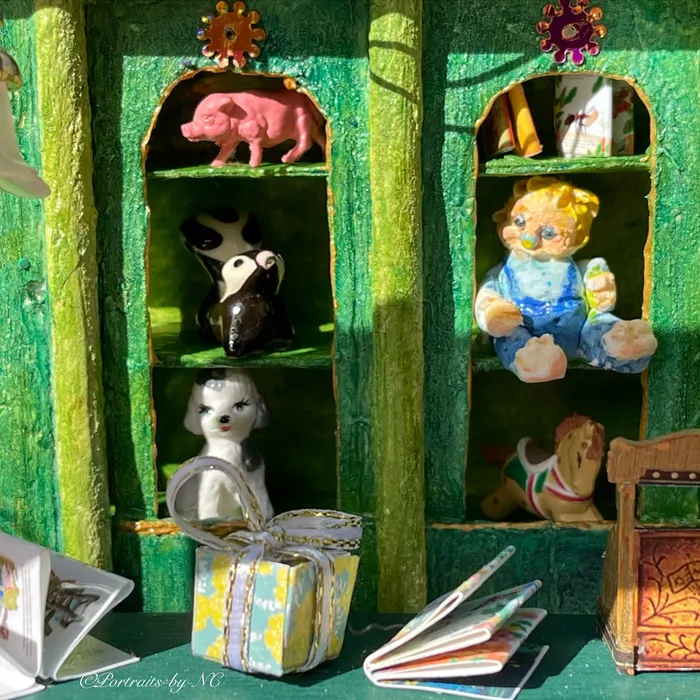 The Toy Store 124 Scale Miniature Diorama Portraits by NC Earrings