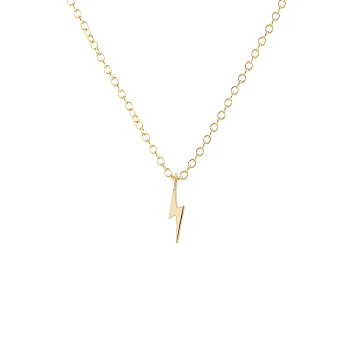 Tiny Lightning Bolt Charm Necklace kris nations Necklaces