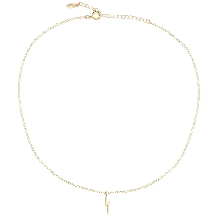 Tiny Lightning Bolt Charm Necklace kris nations Necklaces