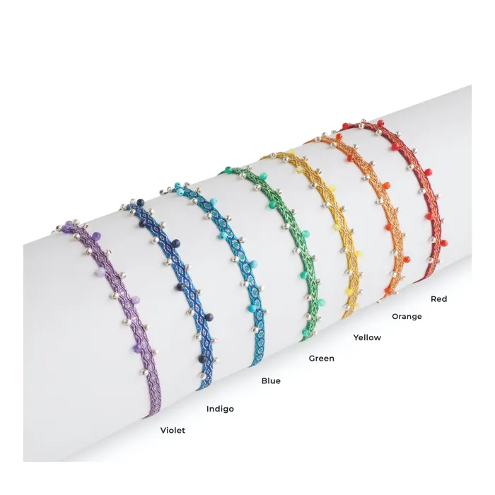 Tribus Egyptian Loom Beaded Chakra Bracelets Earrings