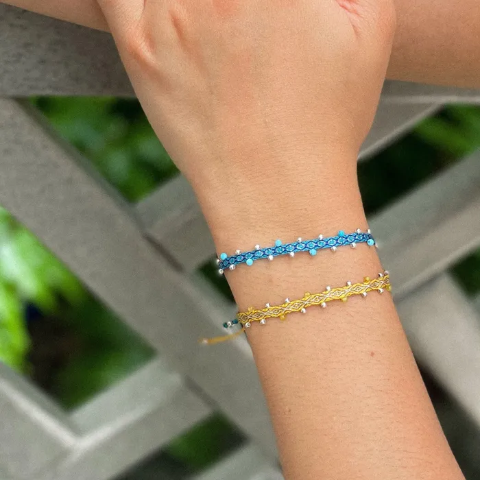 Tribus Egyptian Loom Beaded Chakra Bracelets Earrings