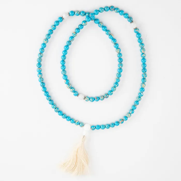 Turquoise Mala Necklace DharmaCrafts Necklaces