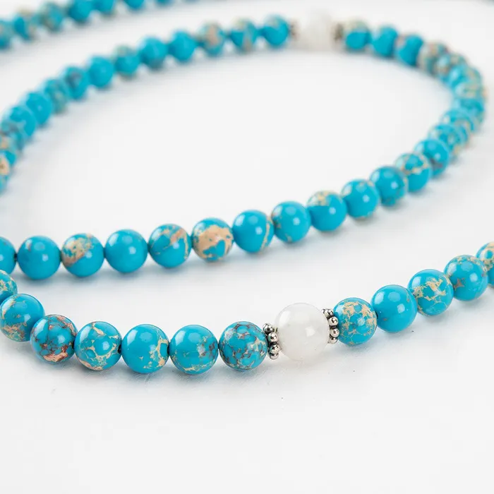 Turquoise Mala Necklace DharmaCrafts Necklaces