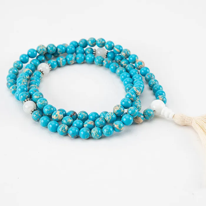 Turquoise Mala Necklace DharmaCrafts Necklaces