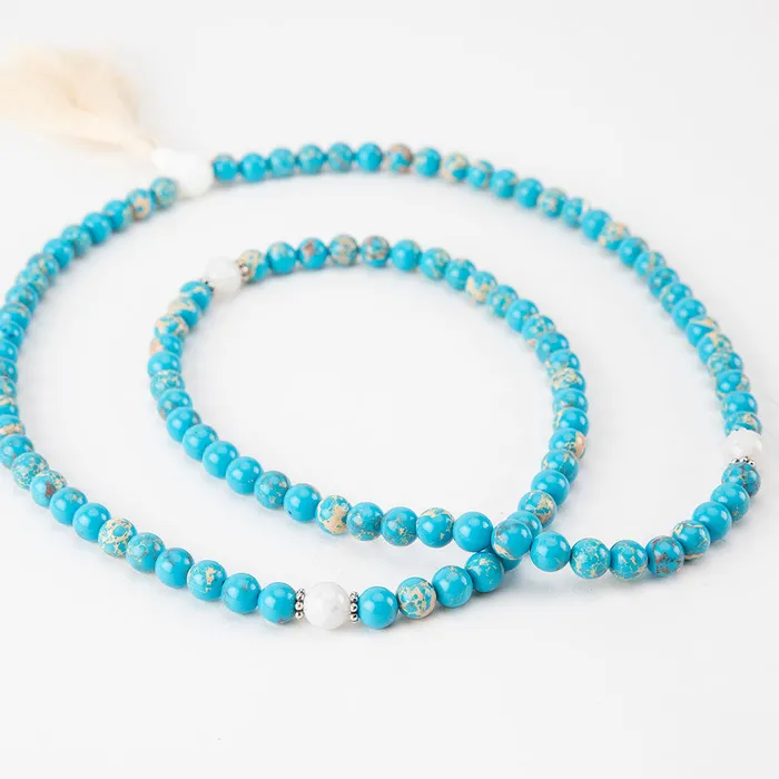 Turquoise Mala Necklace DharmaCrafts Necklaces