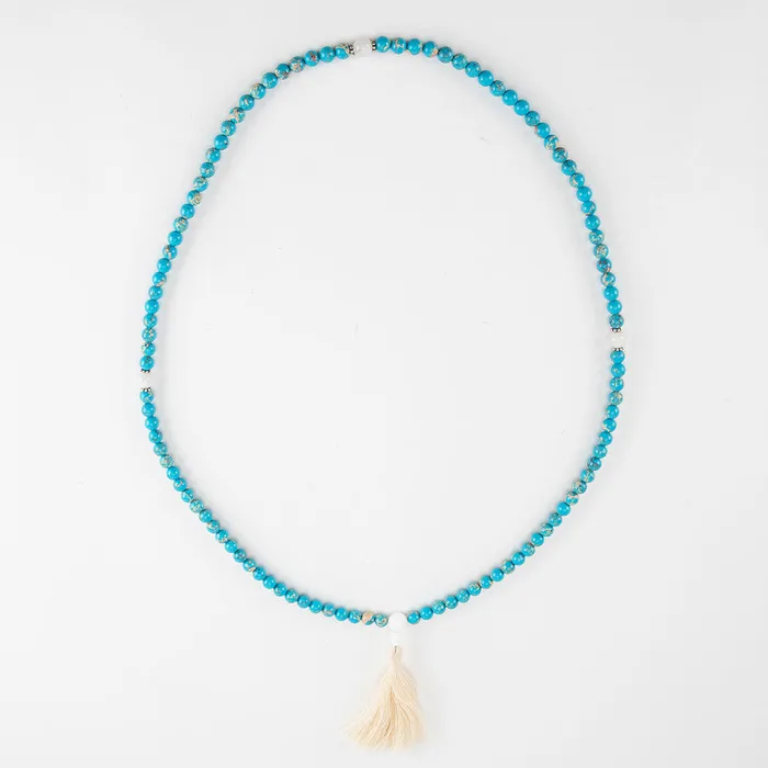 Turquoise Mala Necklace DharmaCrafts Necklaces