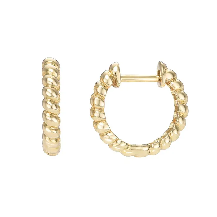 Twisted Huggie Earrings Yellow Gold Liven Co Earrings